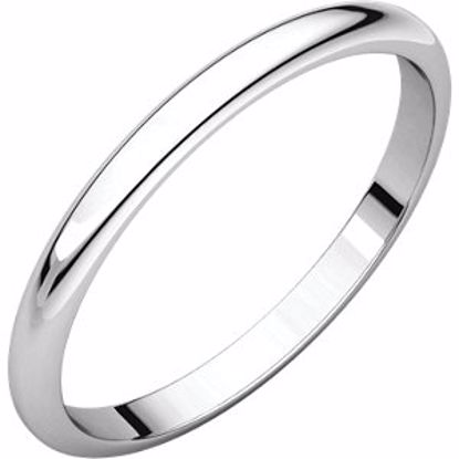 HR5:149187:P 10kt White 2mm Half Round Band