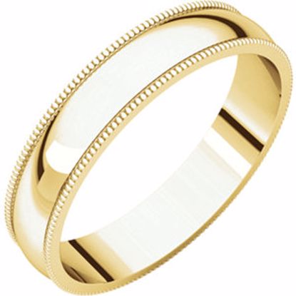 MGL8:142521:P 10kt Yellow 4mm Light Milgrain Band