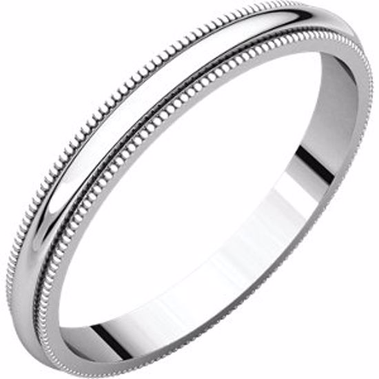 MG6.5:149720:P 10kt White 2.5mm Milgrain Band