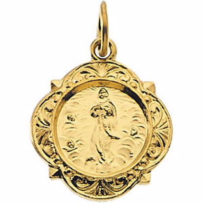 R16993:151165:P 14kt Yellow 12x12mm Our Lady of Assumption Medal