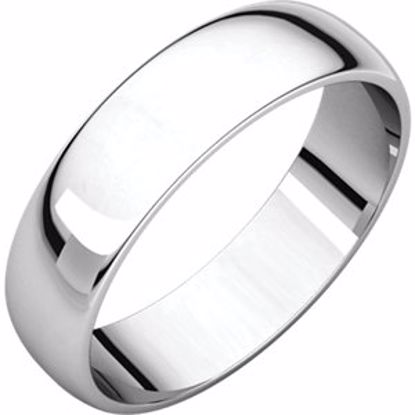 HRL4:145368:P 10kt White 5mm Half Round Light Band