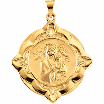 R16968:130603:P 14kt Yellow 31x31mm Lady of Perpetual Help Medal