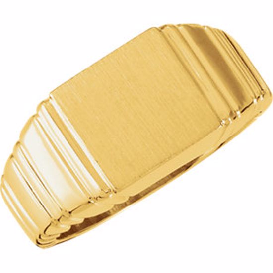 9302:146591:P 18kt Yellow 11mm Men's Square Signet Ring