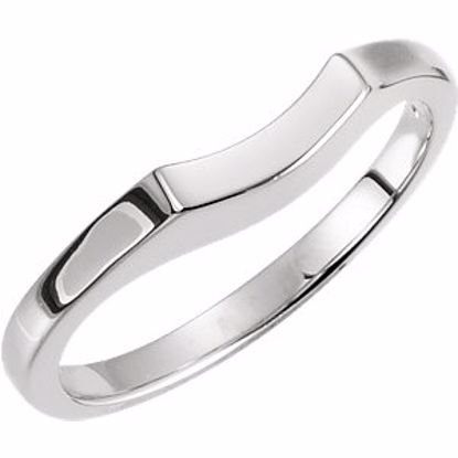 12503:154874:P 14kt White Band for 6.5mm Engagement Ring 