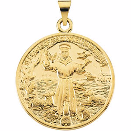 R16969:130605:P 14kt Yellow 26mm St. Francis of Assisi Medal
