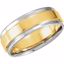 5971:156897:P 14kt White & Yellow 7.5mm Comfort-Fit Flat-Edge Band Size 12.5