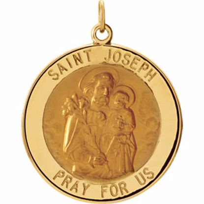 R16369:129535:P 14kt Yellow 25mm Round St. Joseph Medal  