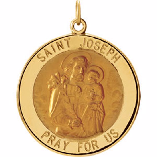 R16369:129535:P 14kt Yellow 25mm Round St. Joseph Medal  