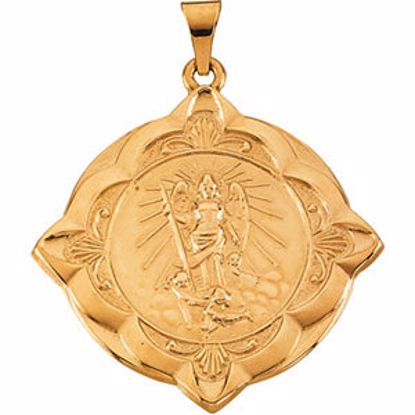 R16963:130592:P 14kt Yellow 31x31mm St. Raphael Medal