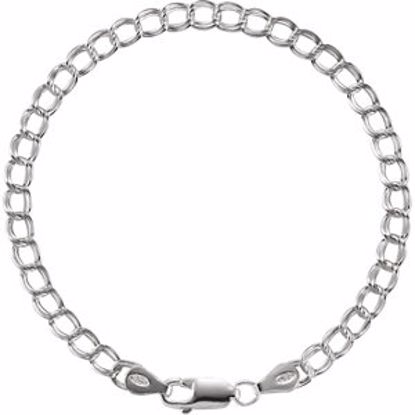 CH330:166085:P Sterling Silver 4mm Solid Charm 7" Bracelet