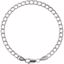 CH330:166085:P Sterling Silver 4mm Solid Charm 7" Bracelet