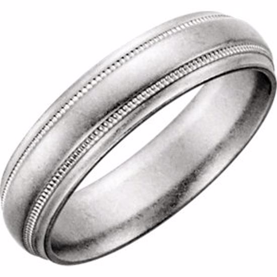 50108:193735:P Platinum 6mm Milgrain Band Size 12