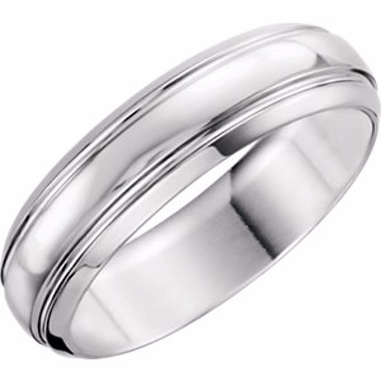 50102:193599:P Platinum 6mm Grooved Band Size 9