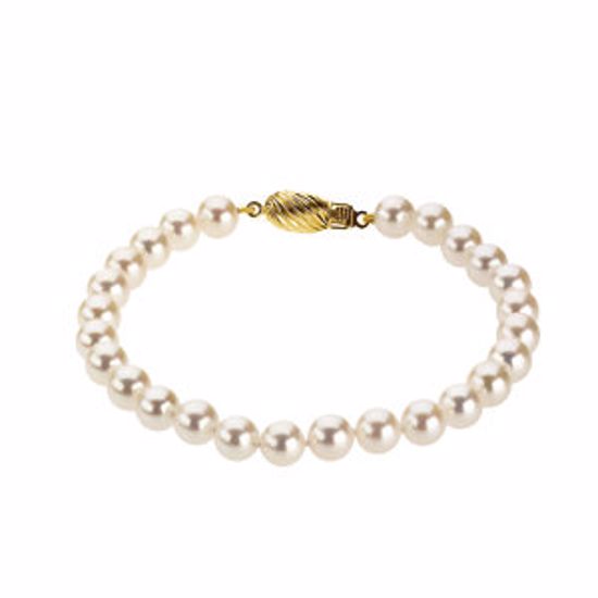 61202:214598:P 14kt Yellow 6-6.5mm Akoya Cultured Pearl 7" Bracelet