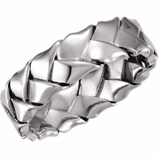 50052:217014:P Platinum 6mm Hand Woven Band Size 10