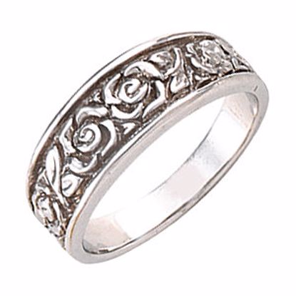 5119:224269:P Platinum 6mm Floral Design Band