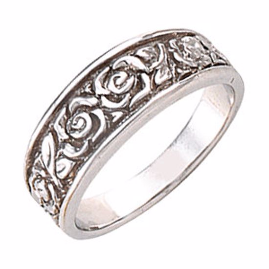 5119:224269:P Platinum 6mm Floral Design Band