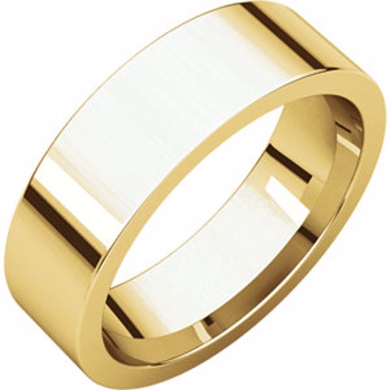 FIR4.5:224446:P 10kt Yellow 6mm Flat Comfort Fit Band