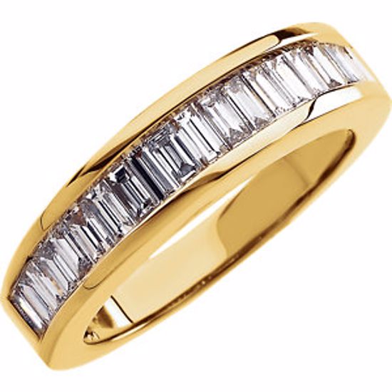 62186:262761:P 14kt Yellow 1 CTW Diamond Baguette Anniversary Band Size 8