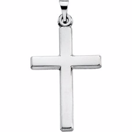 R41136:253451:P Platinum 24.5x16.5mm Cross Pendant 