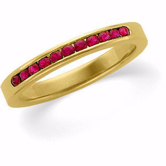 61569:253582:P 14kt Yellow Ruby Anniversary Band Size 8