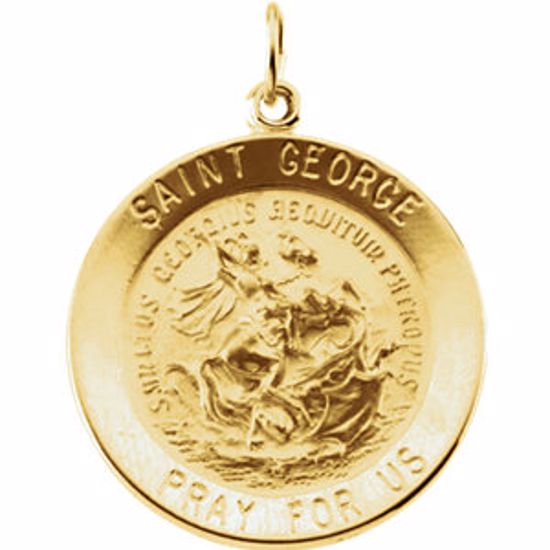 R16334:254249:P 14kt Yellow 25mm Round St. George Medal