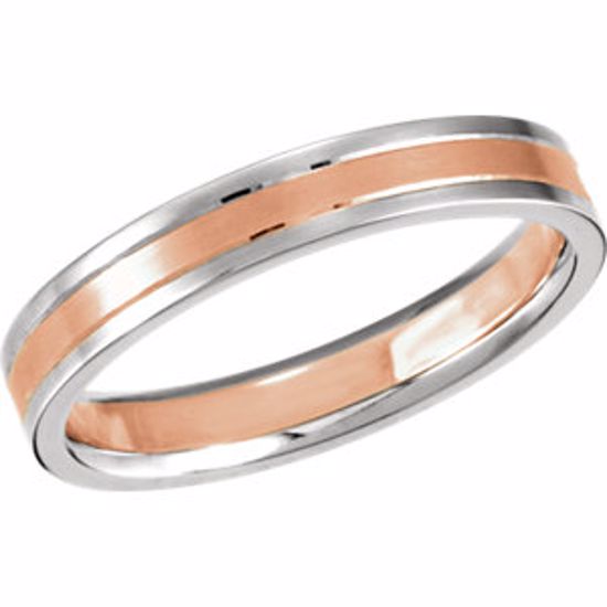 50247:254622:P 14kt White & Rose 4mm Band Size 11