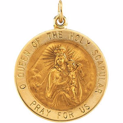 R5075:254395:P 14kt Yellow 22mm Round Scapular Medal