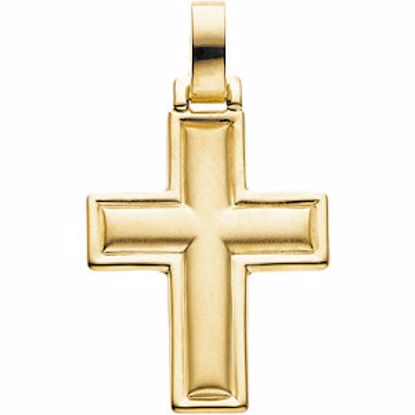R41164:254405:P 14kt Yellow 30x24mm Cross Pendant