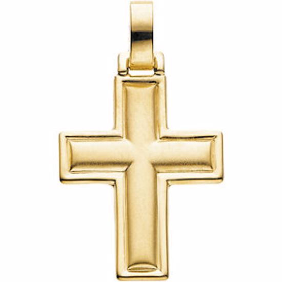 R41164:254405:P 14kt Yellow 30x24mm Cross Pendant