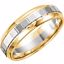 50252:254689:P 14kt Yellow & White 6mm Design Band Size 10.5
