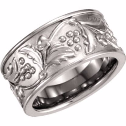 50403:285666:P 10kt Yellow 10.25mm Patterned Band Size 6