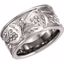 50403:285665:P 14kt White 10.25mm Patterned Band Size 6