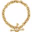 CH637:287936:P 14kt Yellow 6mm Rolo Toggle 7" Bracelet with Small Heart Dangle