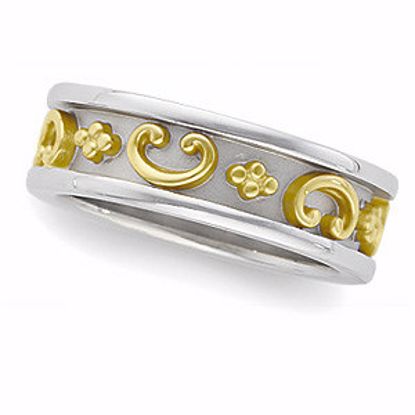 50230:278973:P 14kt White/14kt Yellow Etruscan-Inspired Band