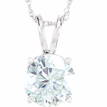 63264:289971:P 14kt White 8mm Round Forever Classic™ Moissanite 18" Necklace