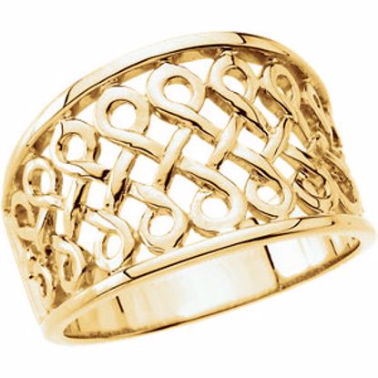 5178:6332:P 10kt Yellow Infinity-Inspired Woven Design Band
