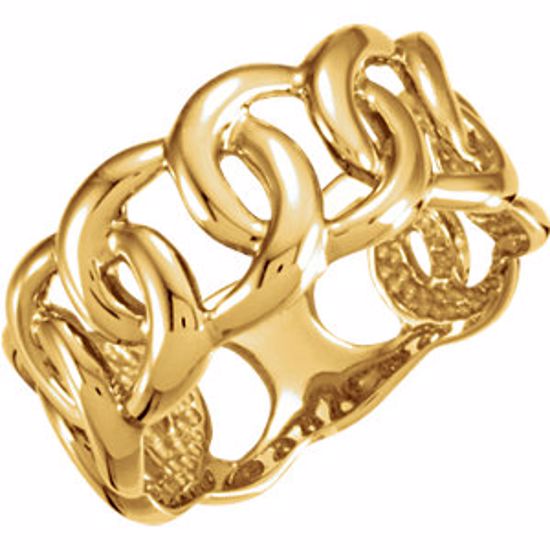 5217:6440:P 14kt Yellow 9.5mm Link Design Band