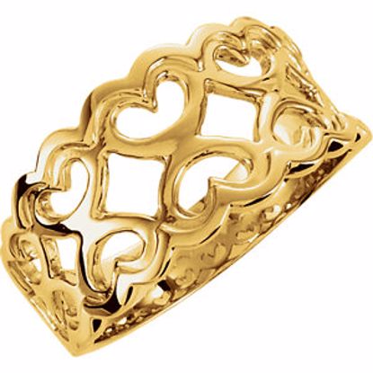 5180:6339:P 14kt Yellow Heart Motif Band