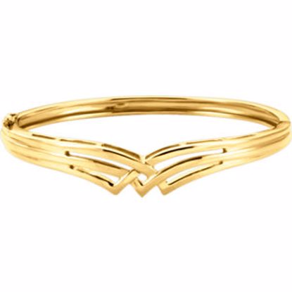 BRC3:23531:P 14kt Yellow Hinged Bangle Bracelet