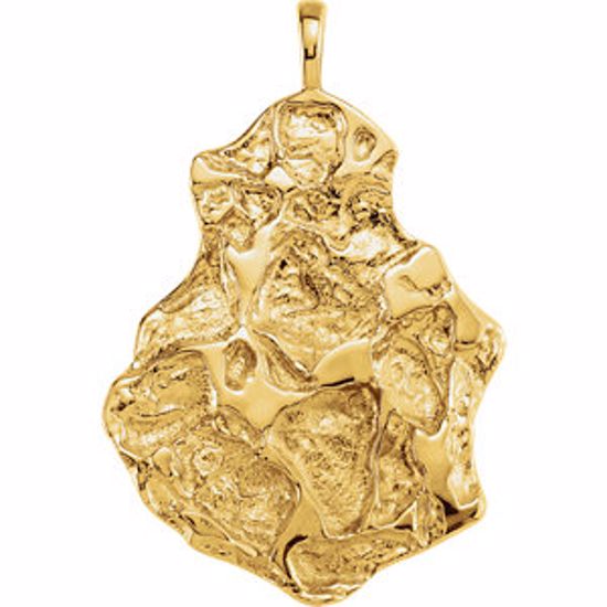 8000:7463:P 14kt Yellow 50x32mm Nugget Pendant