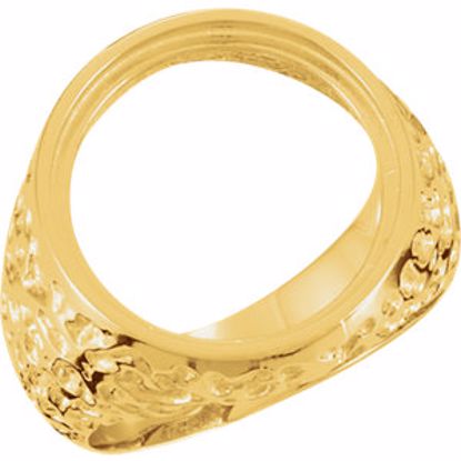 9117:8556:P 10kt Yellow 17.8mm Gents Nugget Coin Ring