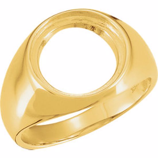 9114:8548:P 14kt Yellow 13mm Gents Coin Ring