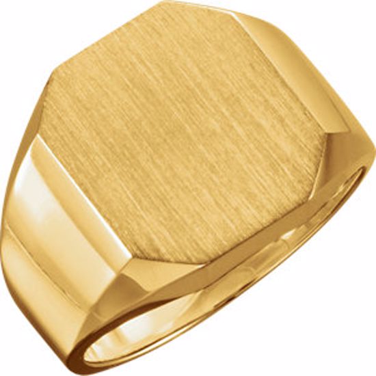 9128:8588:P 14kt Yellow 16x14mm Men's Signet Ring