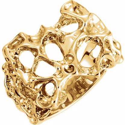 9091:8488:P 14kt Yellow Nugget Ring Mounting