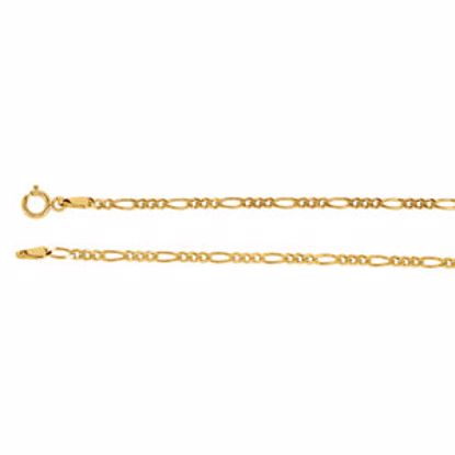 CH23:39435:P 14kt Yellow 2mm Solid Figaro 16" Chain
