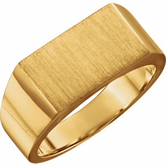 9468:48024:P 14kt Yellow 15x9mm Men's Signet Ring