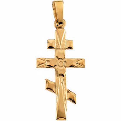 R4056:63174:P 14kt Yellow 20x10mm Orthodox Cross Pendant