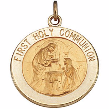 R5055:63265:P 14kt Yellow 18mm First Communion Medal