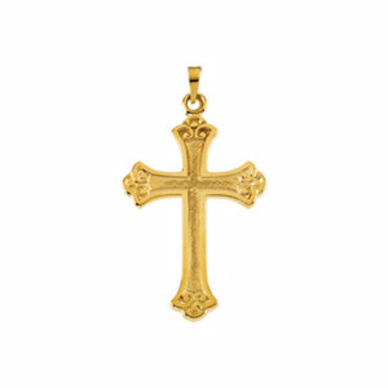 R16111:66844:P 14kt Yellow 33x22mm Fancy Cross Pendant